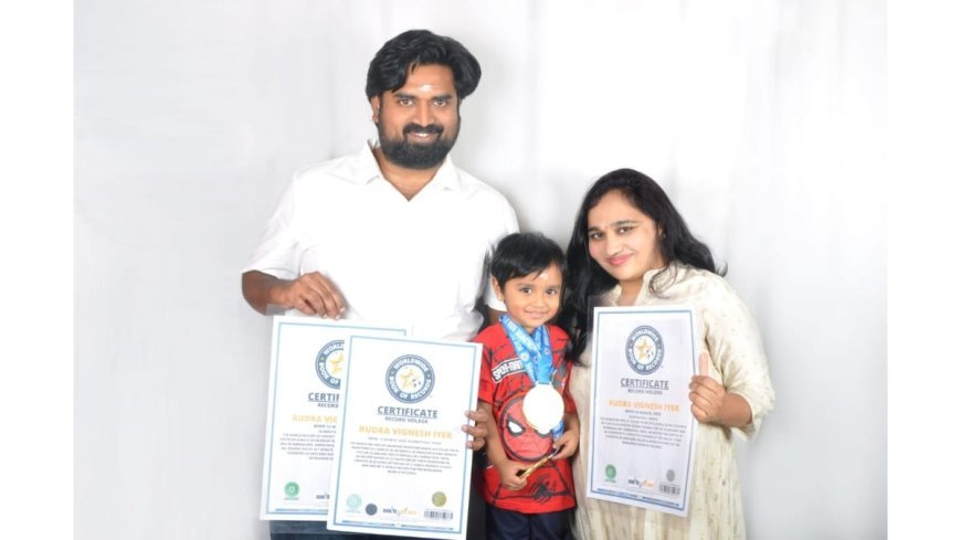 Rudra Vignesh Iyer Achieves His Third World Record in Just 2 Years, 8 Months